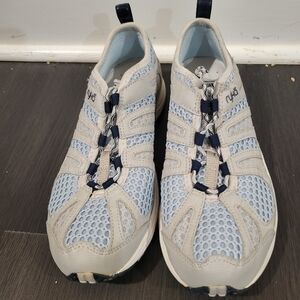 Ryka Light Blue and Cream Slip-On Sneakers